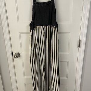 Striped Black and White Jumpsuit